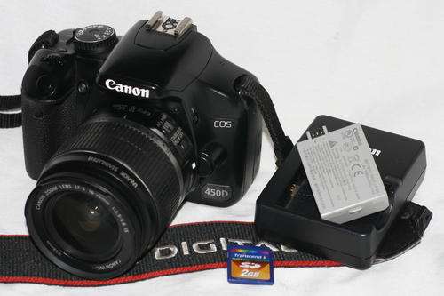 Canon EOS 450D with 18-55 Image Stabilizer lens and 2GB SD Card !!!
