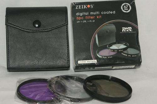 Zeikos 67mm 3pc Filter Kit ***UV, Polarizer and FL-D***