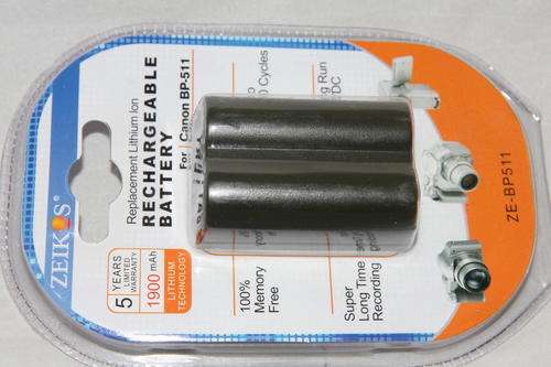 Canon BP-511A replacement battery for Canon 20D/30D/40D/50D, 5D