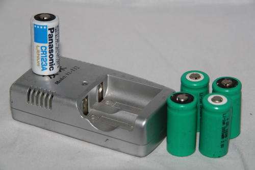 Charger for CR123 batteries