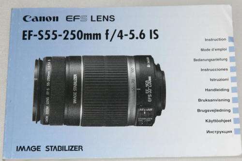 Canon EF-S 55-250mm f/4-5.6 IS  Instruction Manual