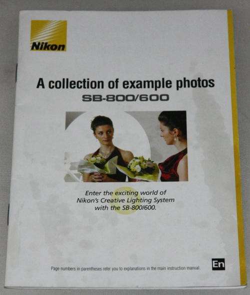 Nikon SB-800 SB-600 Example Photos Booklet