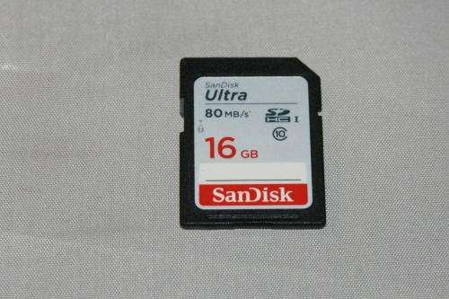 Sandisk Ultra 16GB Class 10 SDHC Memory Card 80MB/s