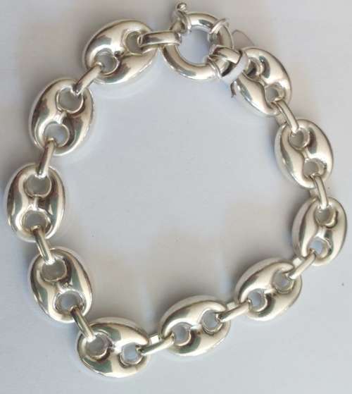 *GORGEOUS* 925 STERLING SILVER 14MM GUCCI BRACELET 21CM