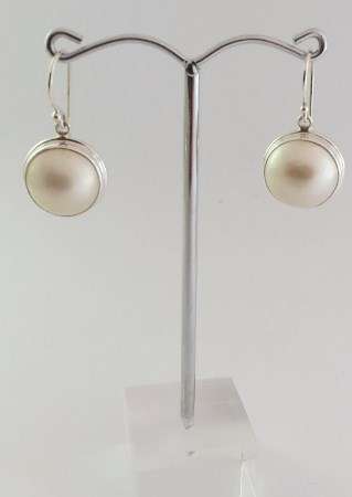 *STUNNING NEW* 925 STERLING WHITE MABE HANGING EARRINGS