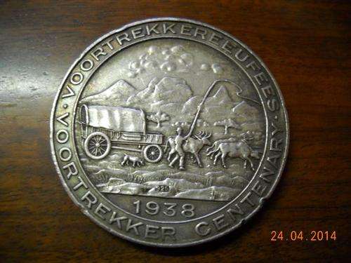1938 VOORTREKKER CENTENARY .925 SILVER MEDAL