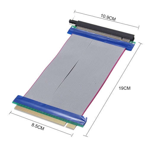 19cm PCI-E 16X Male to Female Graphics Card Extension Cable Flex Ribbon Riser Card
