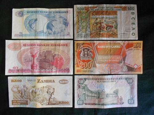 Lot of 9 assorted banknotes - as per scan