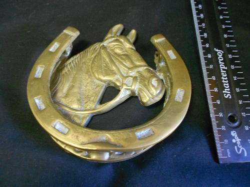 Brass door knocker of horse and hoof - as per scan