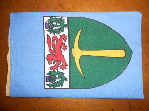 Flag of Rhodesia 1964, pinned onto board - as per scan