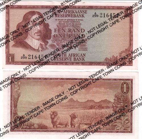 Tw de Jongh 1st issue R1 Banknotes Uncirculated with 9 consecutive numbers - as per scan