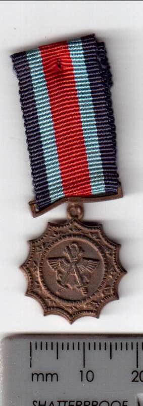 Miniature SADF commendation medal, awarded to all ranks for service of high standard, clasp bended