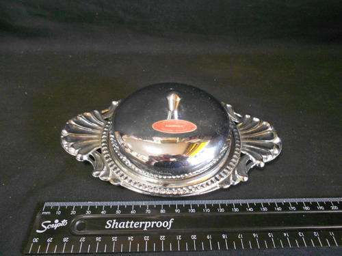 Chrome plated and glass trinket bowl - as per scan*