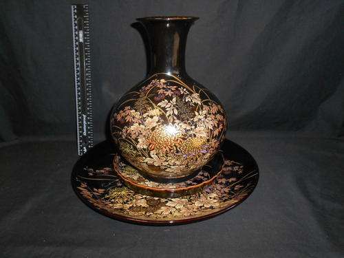 Tenmoku kiku Imperial Imari reproduction Vase, bowl and large plate - as per scan*