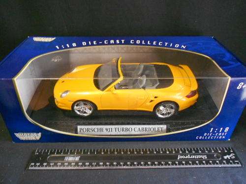 Porsche 911 Turbo Cabriolet, Scale 1/18 Motor Max Die cast collection - as per scan*