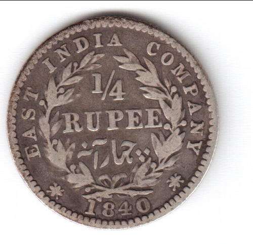 1840 East India Company 1/4 Rupee