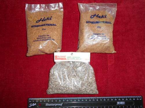 3 x small Bags of railway landscaping material - as per scan