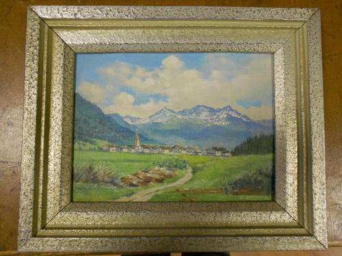 Oil on Board painting of Hoffgen Alpenspike by C Hufgen - REDUCED