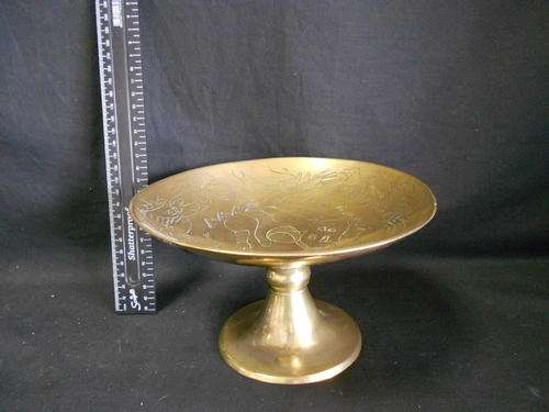 Brass cookie dish with stand - CRAZY WEDNESDAY