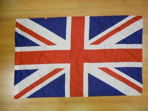 British Union Jack flag, made from nylon, small burn mark on side, 142cm x 90cm