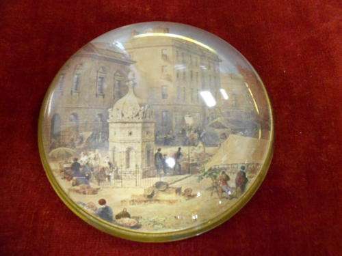 Hand cast glass paper weightÂ cambridge market place CRAZY WEDNESDAY