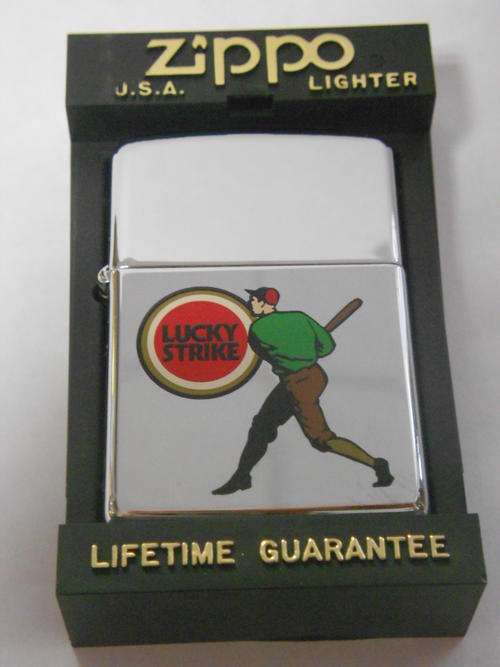 Lucky Strike ZIPPO ''Baseball player'' in Zippo case - as per scan
