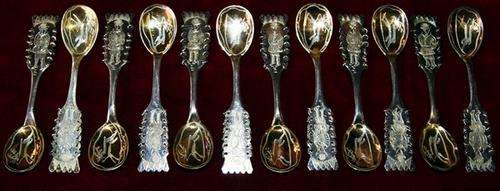 GORGEOUS SET OF 12 HALLMARKED SILVER TEA SPOONS (SWEDISH)135.8g @@@ CRAZY R1 START