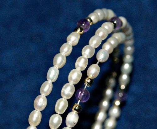 STUNNING VINTAGE AUTHENTIC PEARL AND AMETHYST BANGLE @@@ CRAZY R1 START