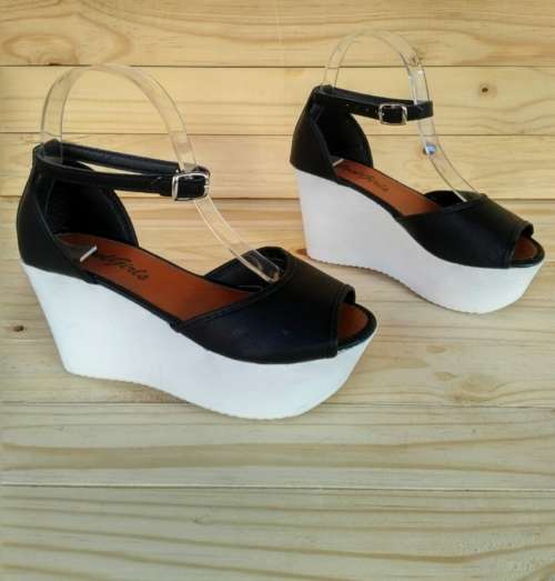 Size 5 Open Toe High Platform Wedge Heels - Size 5 Only