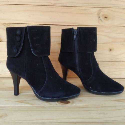 Size 8 Slim Stiletto Heel  Suede Ankle Boots Size 8 ONLYBlack