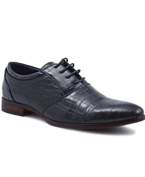 Size 7 Only Luxury Mens Formal Snake Skin Print `Navy` shoes