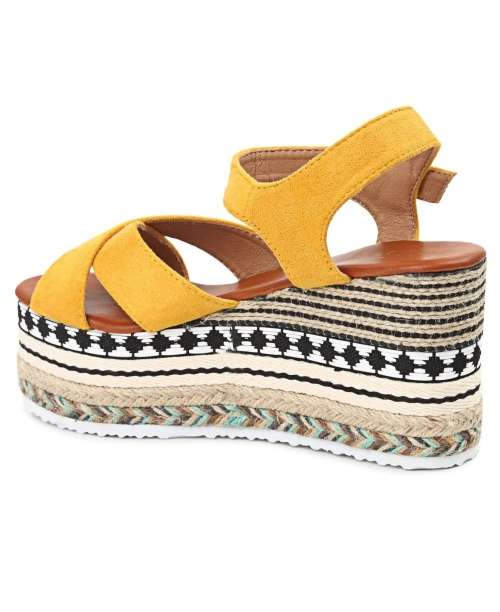 Dolce Vita!! Size 8 ONLY Cross Over Strap Platform Wedge (Mustard)