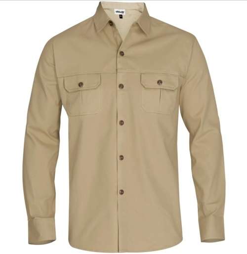 Size ( 4XL )Mens Long Sleeve Stone Bush Shirt - XXXXL ONLY