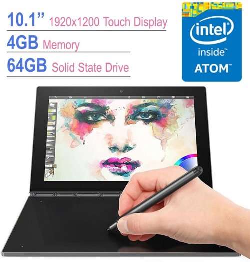 Lenovo Yoga Book 2-in-1 10.1" FHD Touchscreen IPS (1920x1200) Tablet/PC, Quad-Core Intel Atom x5-Z85