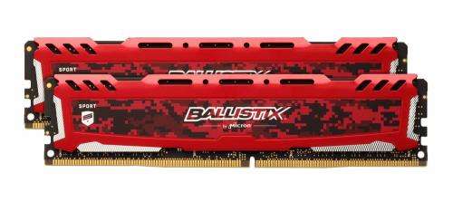 Ballistix Sport LT 8GB Single DDR4 2400 MT/s (PC4-19200) CL16 SR x8 DIMM 288-Pin Memory