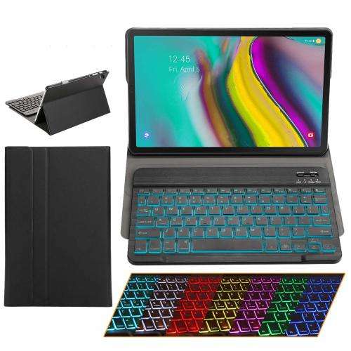 Samsung Galaxy Tab S5e 2019 Case with Keyboard Backlights Ultra Thin PU Leather Slim Folio
