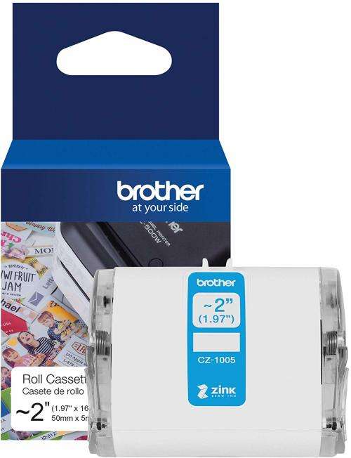 Brother Genuine CZ-1005 Continuous Length ~ 2 (1.97) 50 mm Wide x 16.4 ft. (5 m) Long Label roll