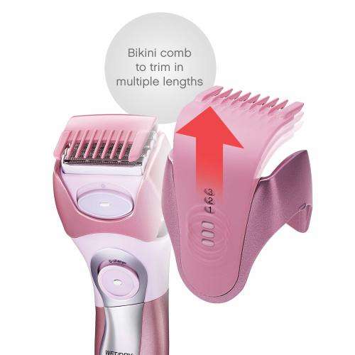 Panasonic Electric Shaver for Women, Cordless 4 Blade Razor, Close Curves, Bikini Attachment,