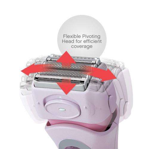 Panasonic Electric Shaver for Women, Cordless 4 Blade Razor, Close Curves, Bikini Attachment,