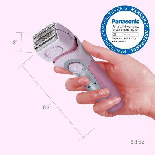 Panasonic Electric Shaver for Women, Cordless 4 Blade Razor, Close Curves, Bikini Attachment,