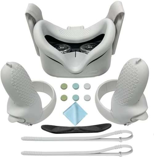Accessories Bundle for Oculus Quest 2 with Silicone VR Face Cover
