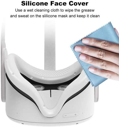 Accessories Bundle for Oculus Quest 2 with Silicone VR Face Cover
