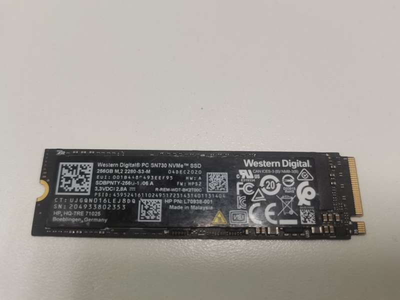 Western Digital WD 256GB SSD PC SN730 Black M.2 2280 PCIe Gen3 x4 NVMe