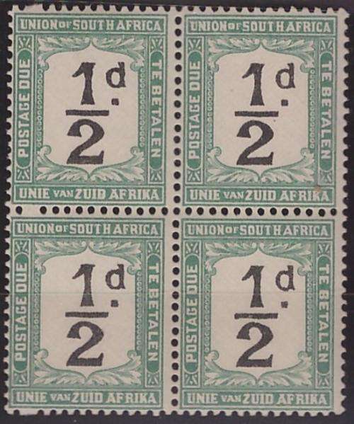 Postage Due Stamps  1922/26 1/2d bock with missing perf hole ** D11 var.