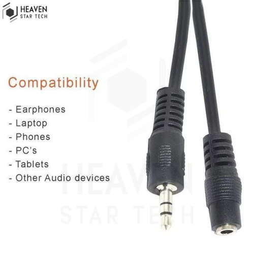 Aux 5M Audio Jack Extension Cable - Male To Female | Heaven Star Tech®