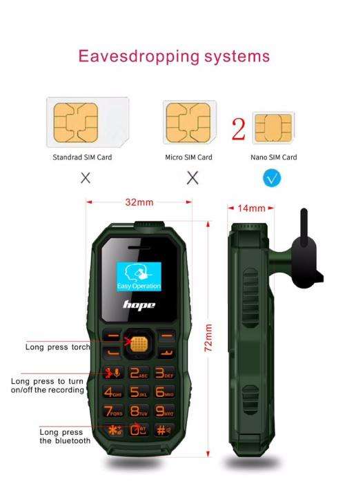 Mini Mobile Phone BM60 Black | Dual Sim Card | Memory Car | Torch Light | Heaven Star Tech