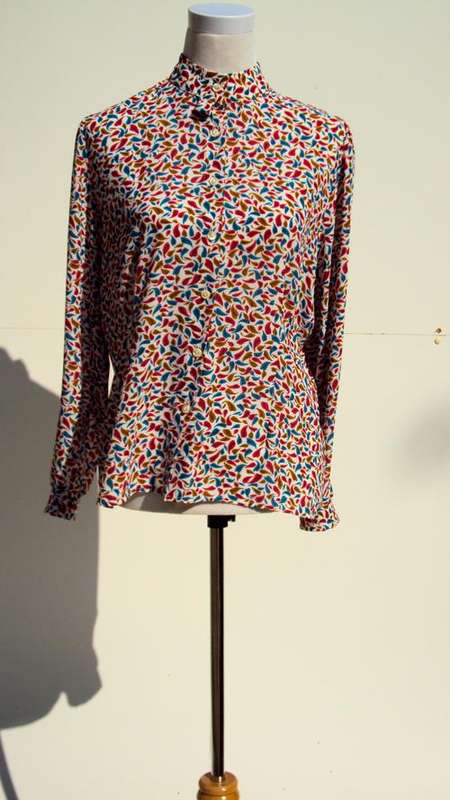 Leaf Print Vintage Blouse