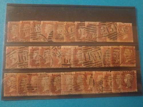 GB SG43 Penny Reds - 35 different plate numbers