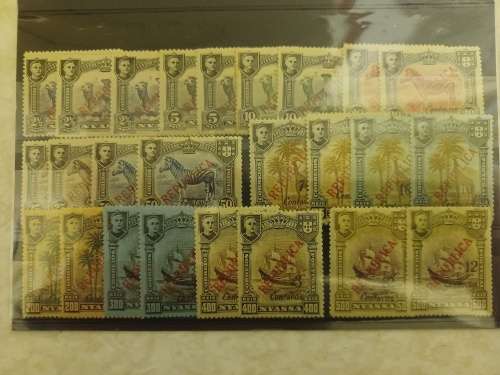 Nyassa - some used blocks and mint overprints