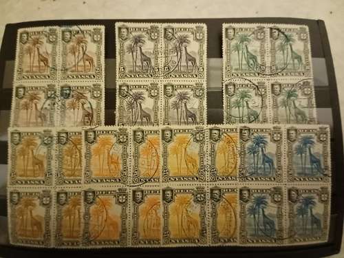 Nyassa - some used blocks and mint overprints